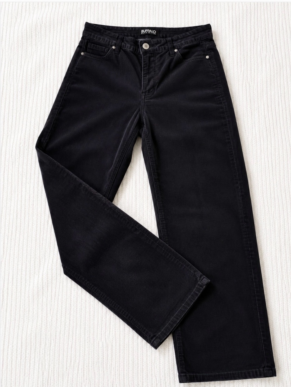 Buffalo David Britton Corduroy Pants | Black Straight Leg | Stretch | 10/30